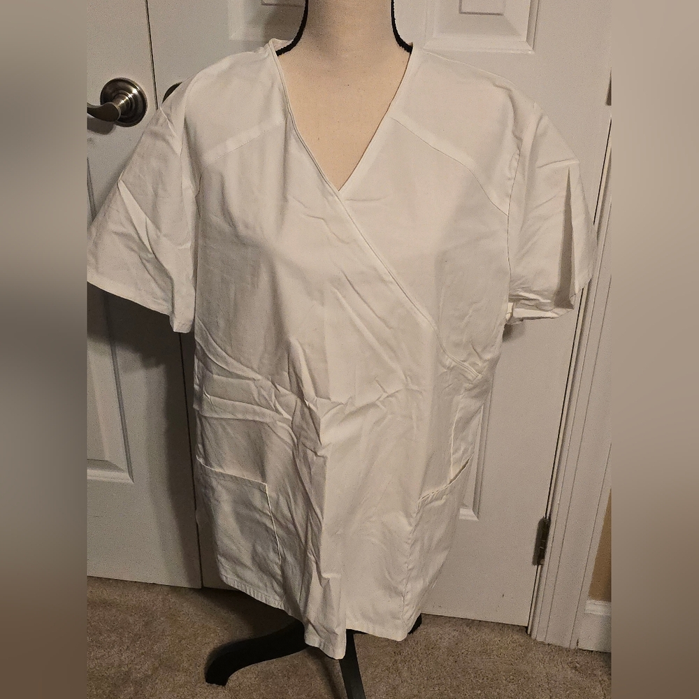 Scrubstar White Womens Scrub Top